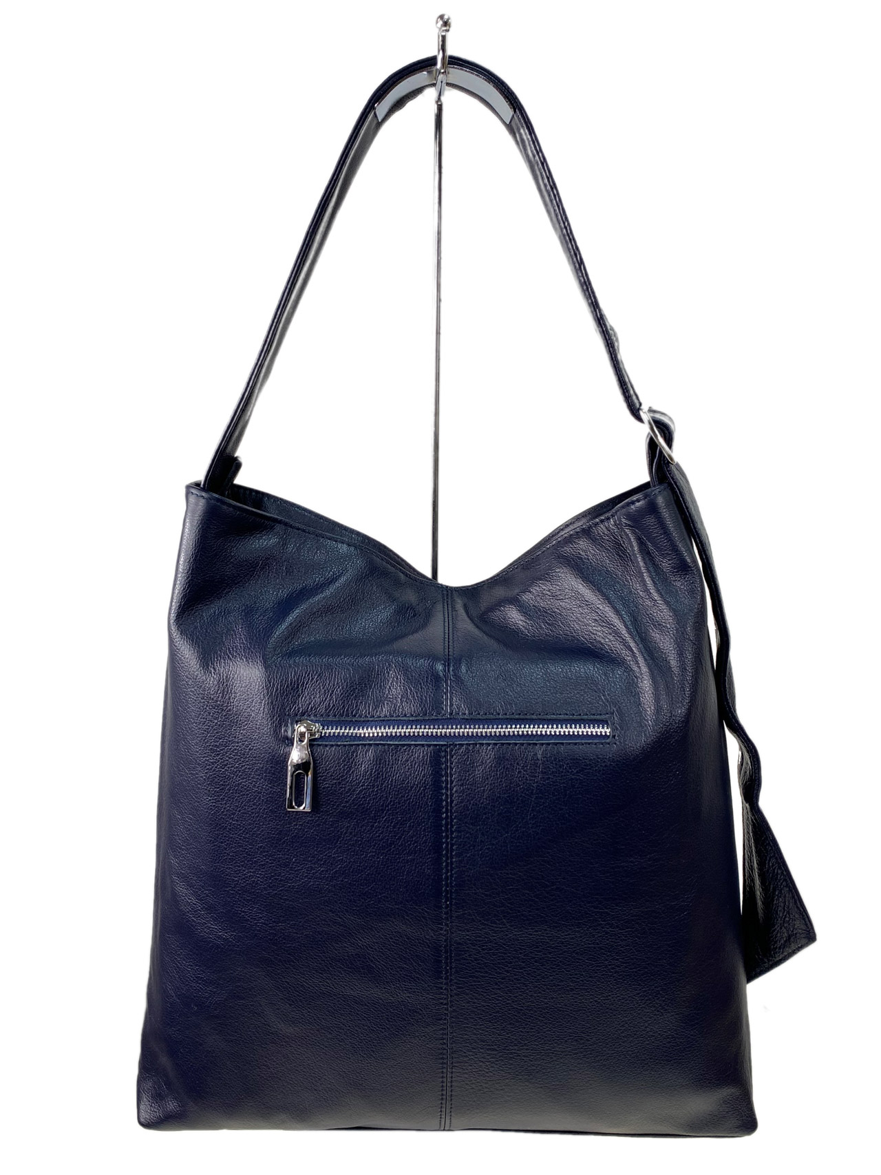 На фото 2 - Женская сумка из натуральной кожи, цвет  синий