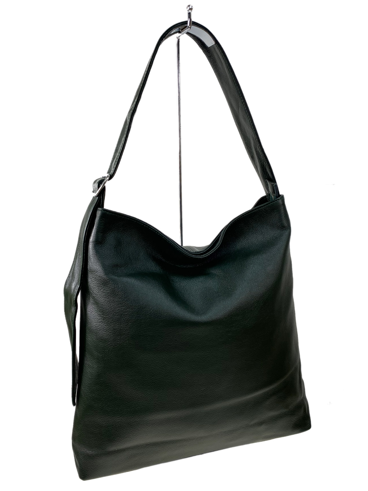 На фото 3 - Женская сумка из натуральной кожи, цвет зеленый