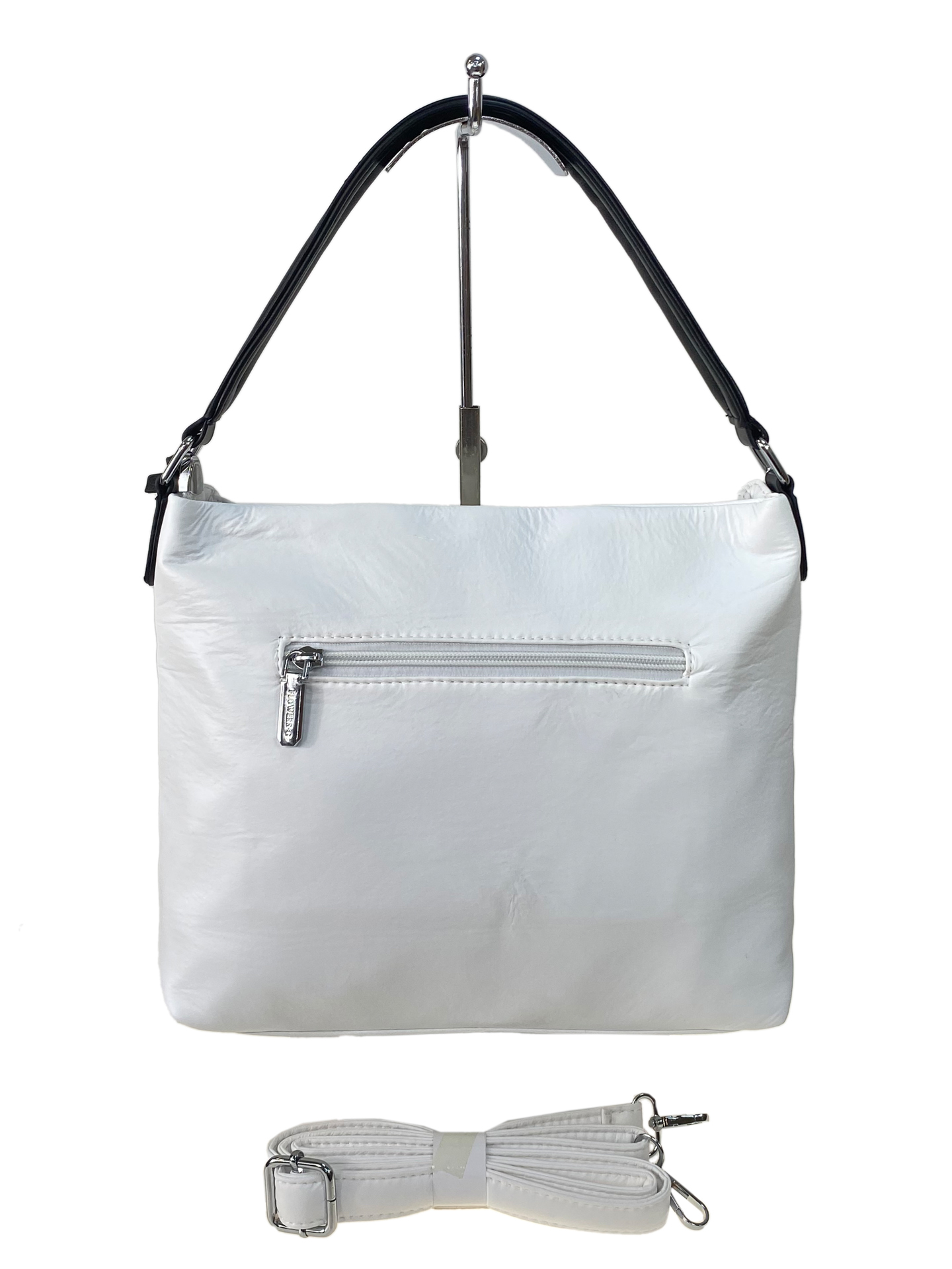 На фото 2 - Женская сумка из искусственной кожи цвет белый