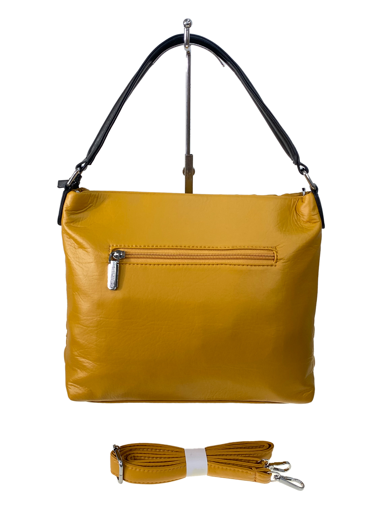 На фото 2 - Женская сумка из искусственной кожи цвет желтый