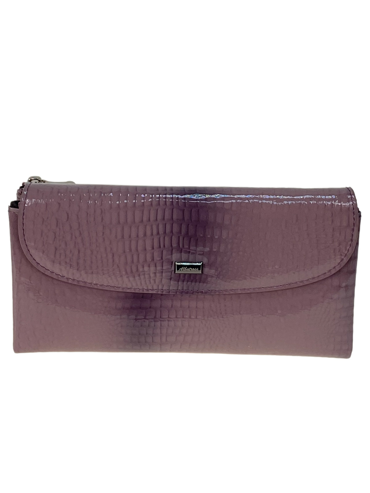 На фото 1 - Женское портмоне из натуральной кожи, цвет пурпурный