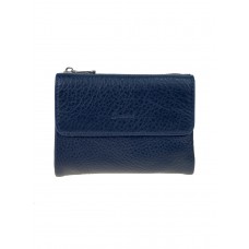 На фото 1 - Женское портмоне из натуральной кожи, цвет синий