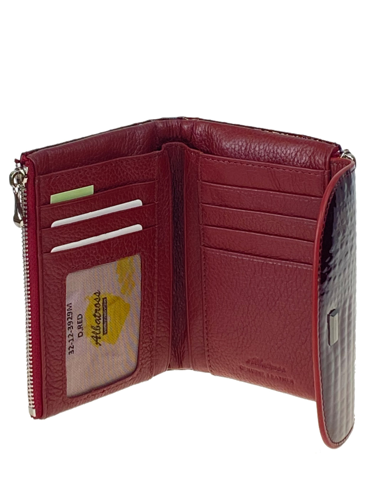 На фото 2 - Женское портмоне из натуральной кожи, цвет бордовый