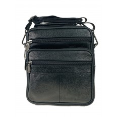 На фото 2 - Мужская кожаная сумка для документов, цвет чёрный