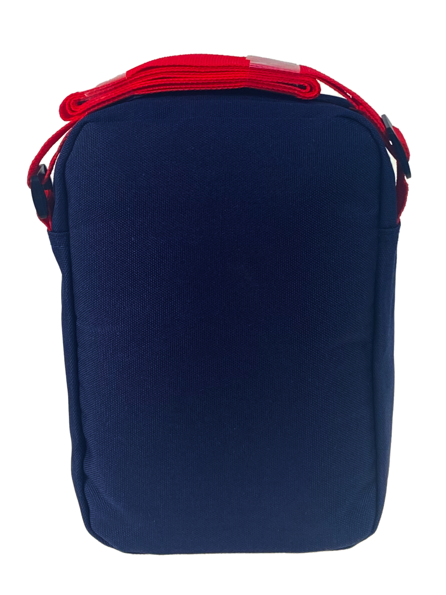 На фото 2 - Мужская сумка из текстиля, цвет тёмно синий с красным