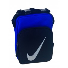 На фото 1 - Мужская сумка из текстиля, цвет синий с черным