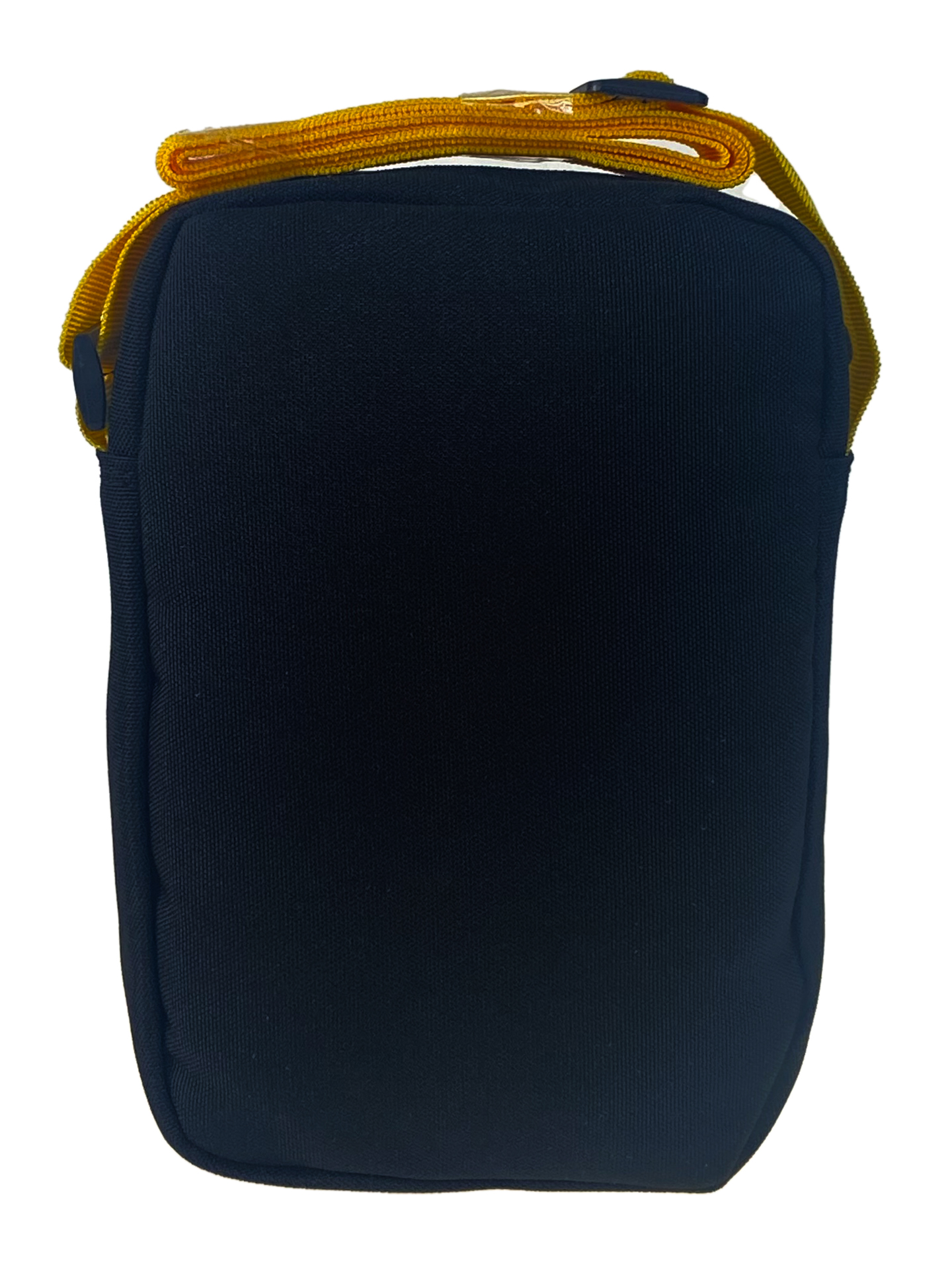 На фото 2 - Мужская сумка из текстиля, цвет черный с жёлтым