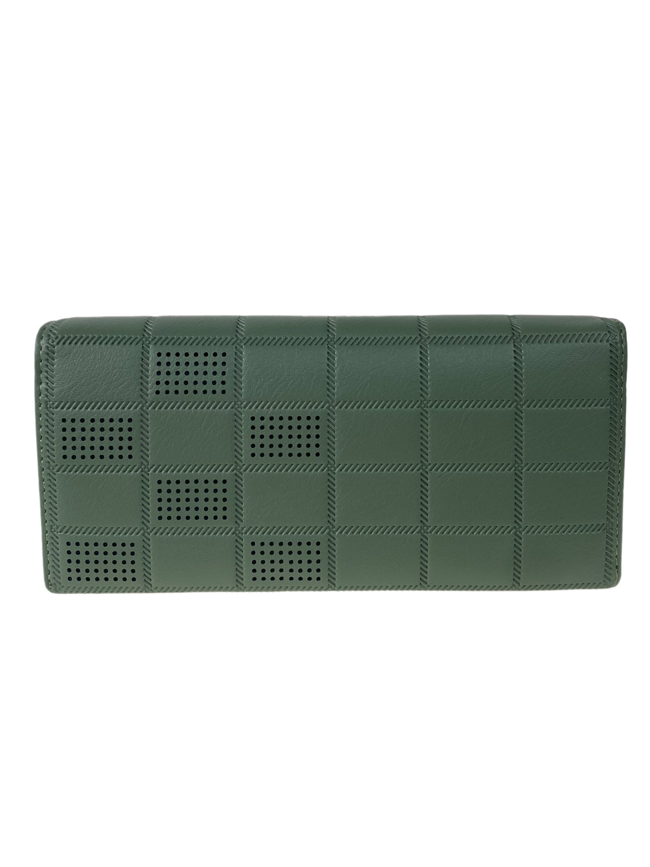 На фото 1 -  Женское портмоне из мягкой искусственной кожи,  цвет зеленый