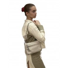 На фото 3 - Женская сумка  из натуральной кожи, цвет бежевый