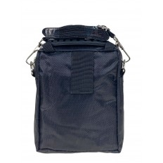 На фото 2 - Спортивная поясная сумка из текстиля, цвет черный с зеленым 