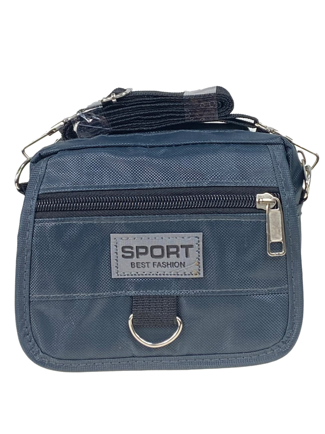 На фото 1 - Спортивная поясная сумка из текстиля, цвет серый