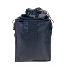 На фото 2 - Спортивная поясная сумка из текстиля, цвет черный с зеленым 