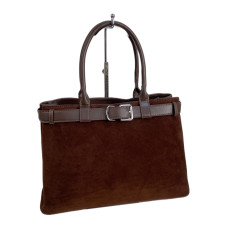 На фото 1 - Женская сумка из искусственной замши, цвет тёмно коричневый На фото 1 - Женская сумка из искусственной замши, цвет тёмно коричневый