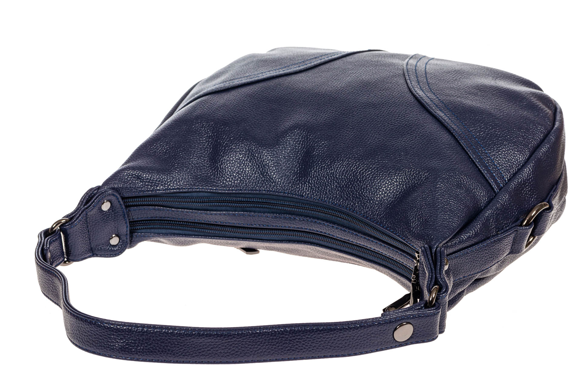 На фото 4 - Женская сумка хобо из искусственной кожи, цвет синий