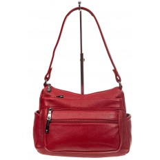 На фото 2 - Женская сумка хобо из искусственной кожи, цвет бордовый