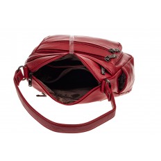 На фото 4 - Женская сумка хобо из искусственной кожи, цвет бордовый