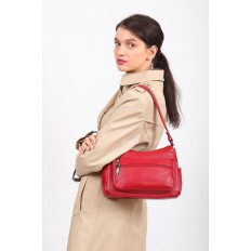 На фото 5 - Женская сумка хобо из искусственной кожи, цвет бордовый