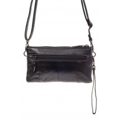 На фото 3 - Маленькая сумка клатч из натуральной кожи, цвет черный