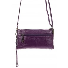 На фото 3 - Маленькая сумка клатч из натуральной кожи, цвет баклажан