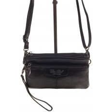 На фото 2 - Маленькая женская сумка из натуральной кожи, цвет черный
