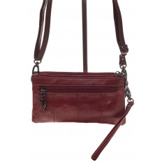 На фото 3 - Маленькая женская сумка из натуральной кожи, цвет бордо