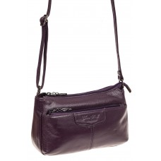 На фото 1 - Женская сумка из натуральной кожи, цвет фиолетовый