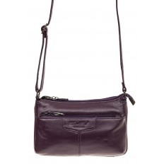 На фото 2 - Женская сумка из натуральной кожи, цвет фиолетовый