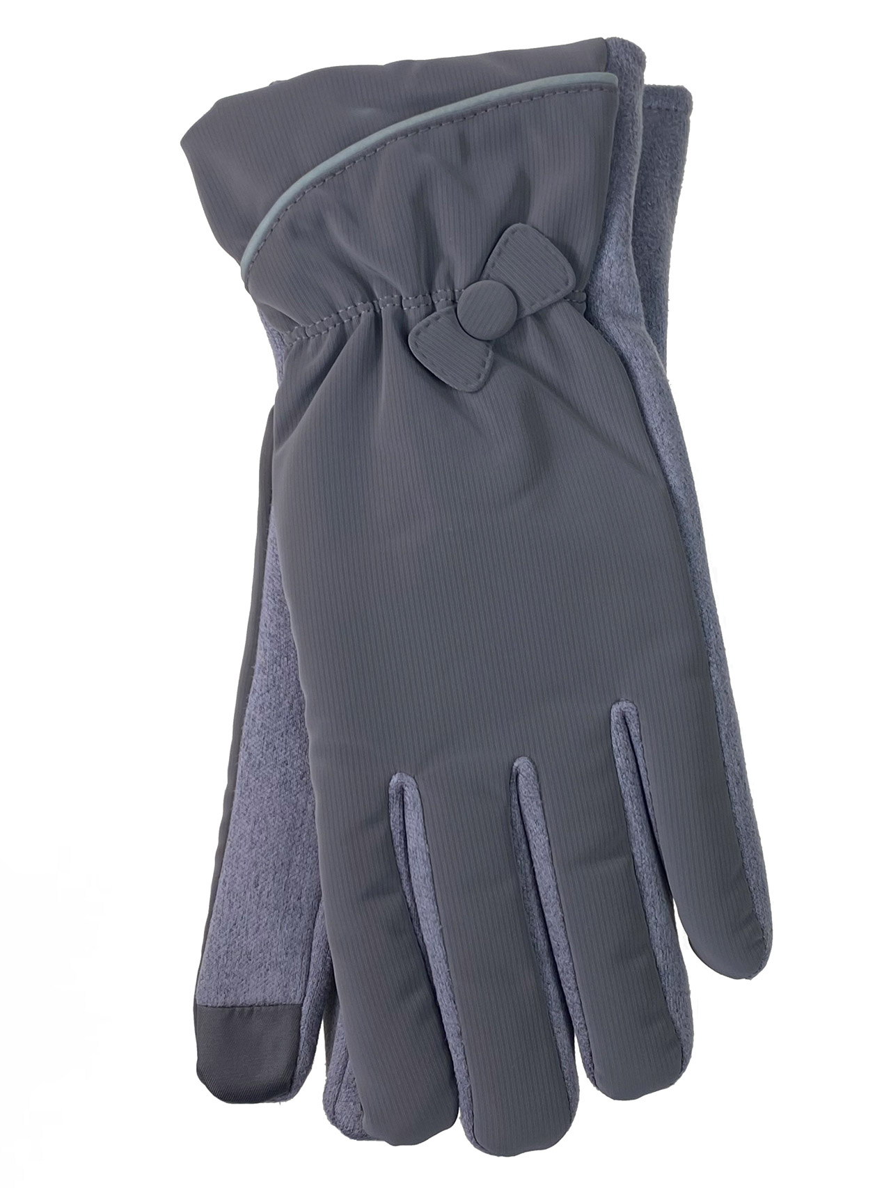 На фото 1 - Женские перчатки утепленные, цвет серый