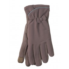 На фото 1 - Женские перчатки утепленные, цвет коричневый
