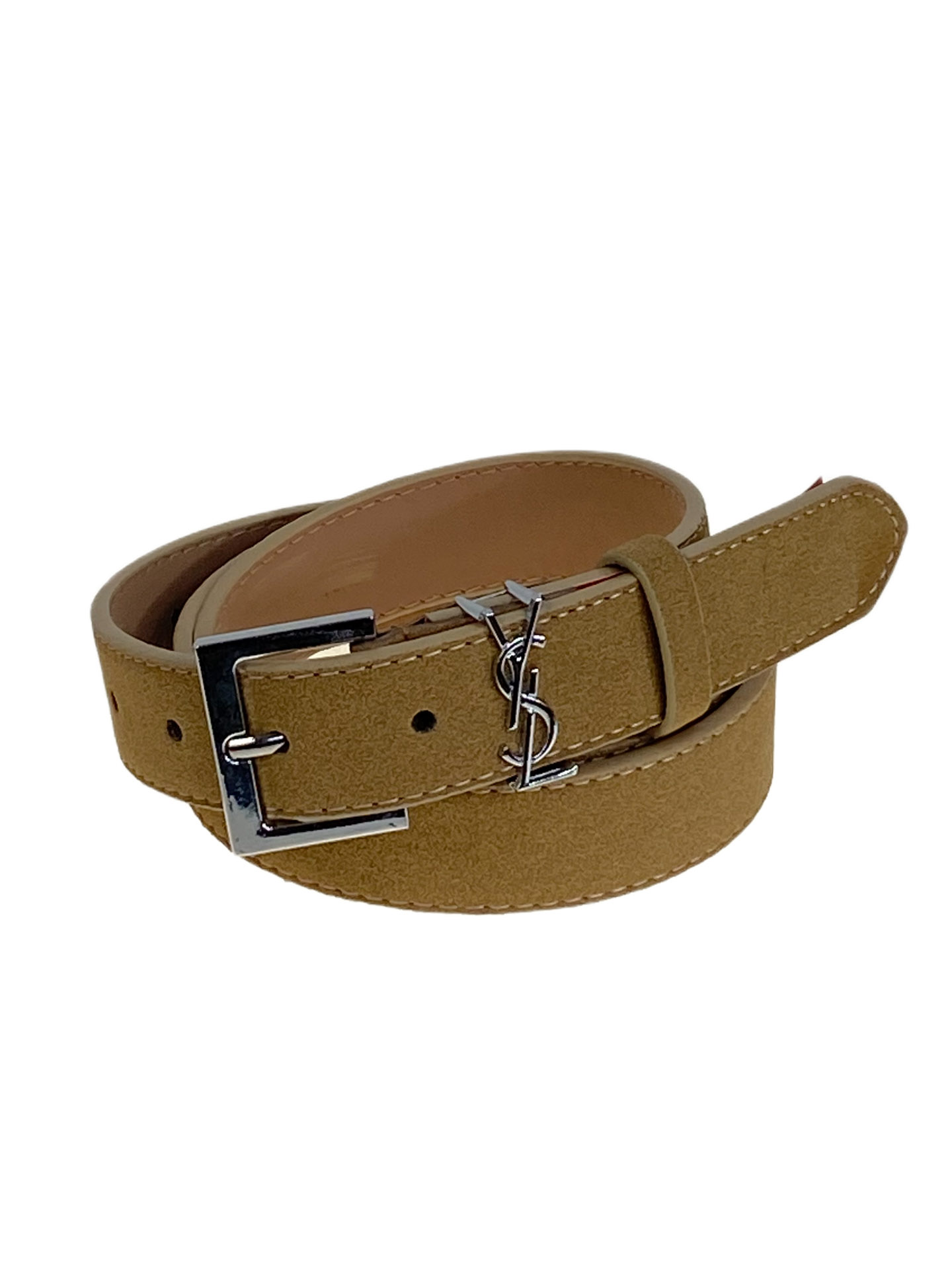 На фото 1 -  Ремень женский из искусственной замши, цвет  коричневый