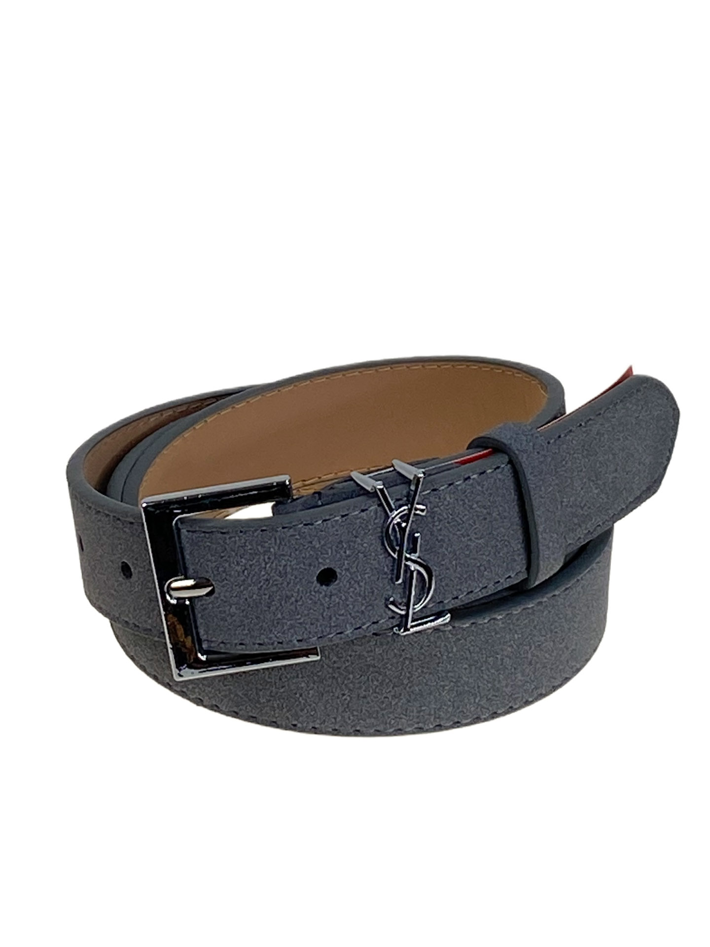 На фото 1 -  Ремень женский из искусственной кожи, цвет серый 