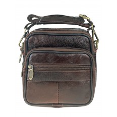 На фото 2 - Мужская сумка на пояс из натуральной кожи, цвет коричневый