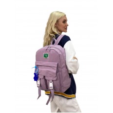 На фото 2 - Молодежный рюкзак из текстиля, цвет сиреневый