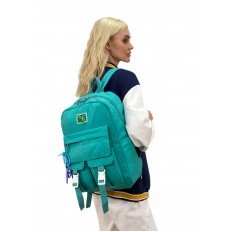 На фото 2 - Молодежный рюкзак из текстиля, цвет бирюзовый