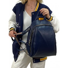 На фото 1 - Женский рюкзак из искусственной кожи, цвет синий