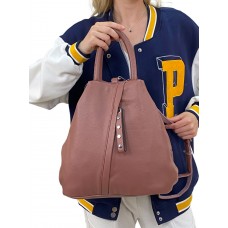 На фото 1 - Женская сумка- рюкзак из искусственной кожи, цвет розовый