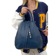 На фото 1 - Женская сумка- рюкзак из искусственной кожи, цвет бирюза