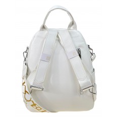 На фото 2 - Сумка-рюкзак из искусственной кожи, цвет белый