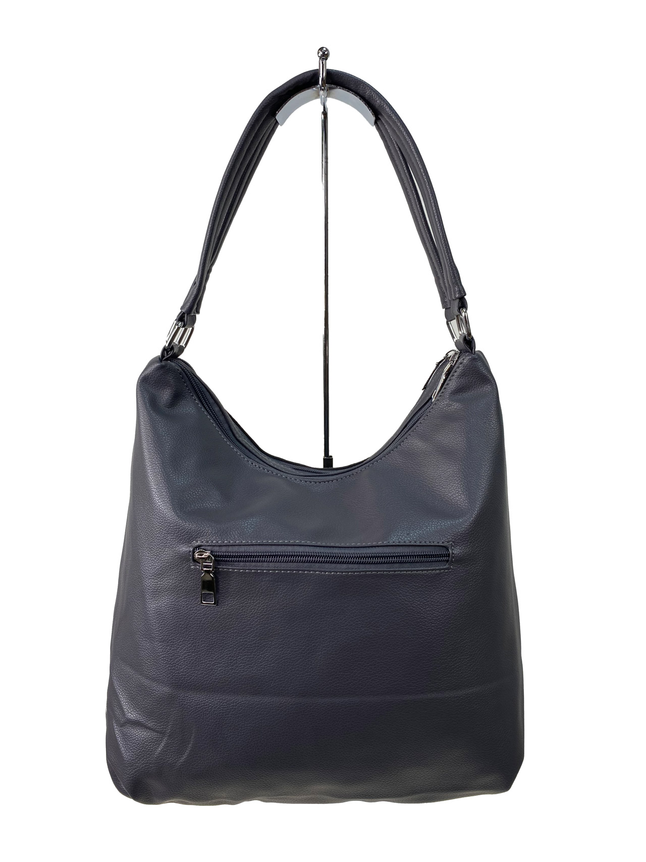На фото 2 - Женская сумка  из натуральной замши и  искусственной кожи, цвет серый