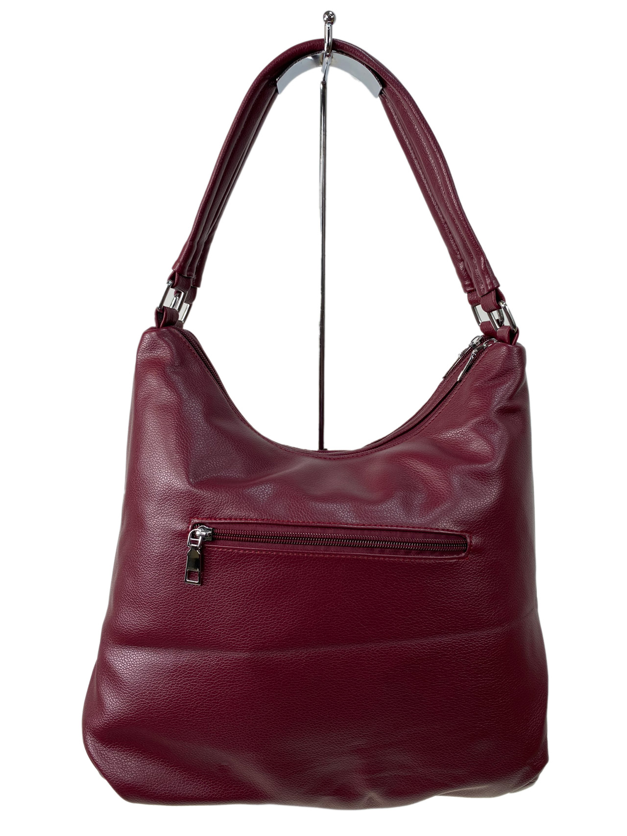 На фото 2 - Женская сумка  из натуральной замши и  искусственной кожи, цвет бордовый