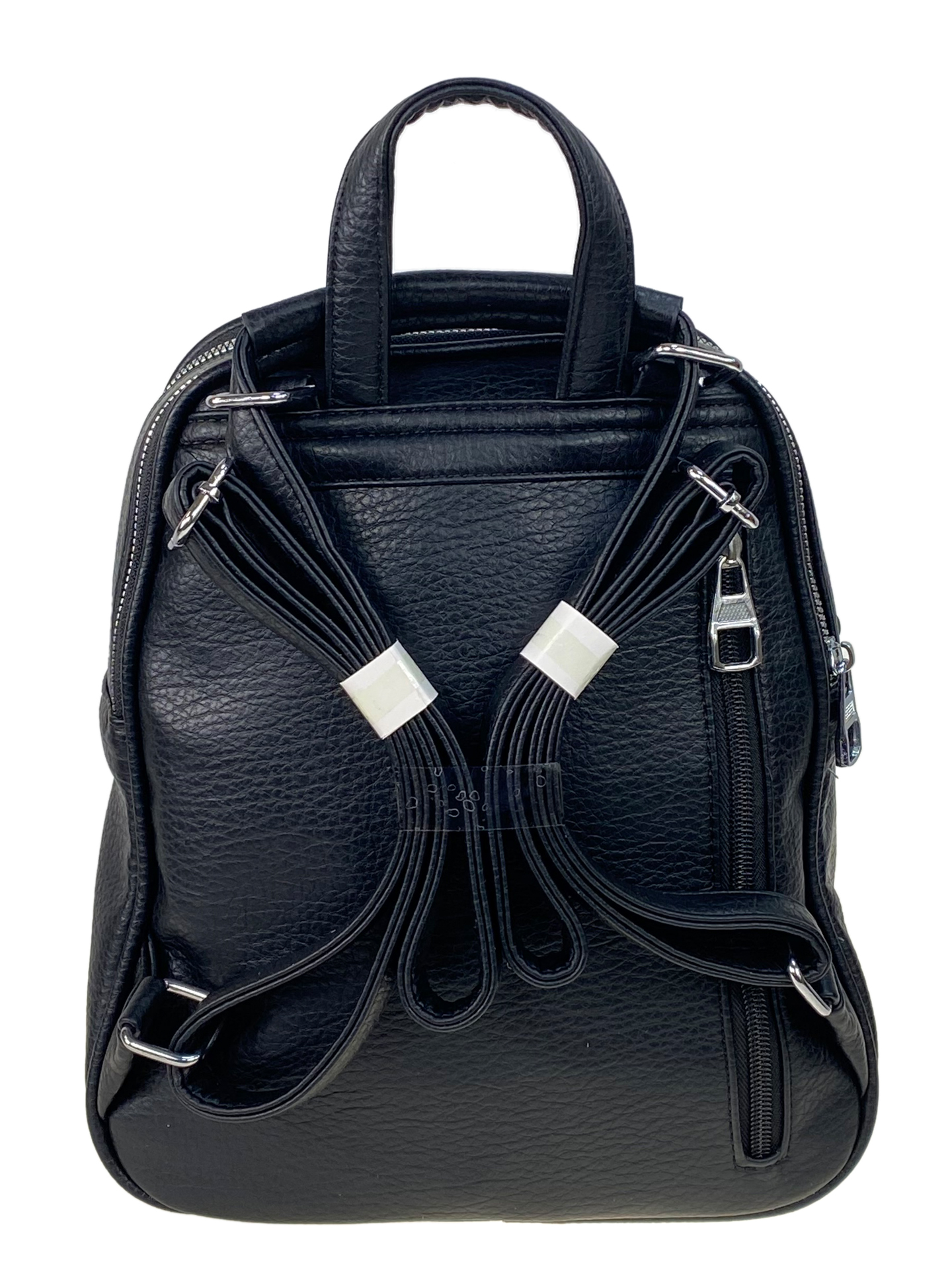 На фото 2 - Женский рюкзак из искусственной кожи, цвет черный