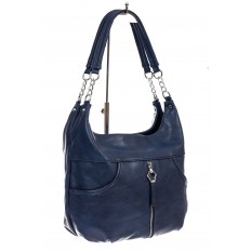 На фото 3 - Женская сумка хобо из искусственной кожи, цвет синий