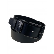 На фото 1 - Мужской ремень из натуральной кожи, цвет черный