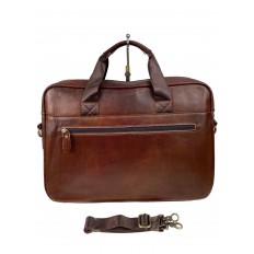 На фото 2 - Мужской портфель из натуральной кожи, цвет коричневый
