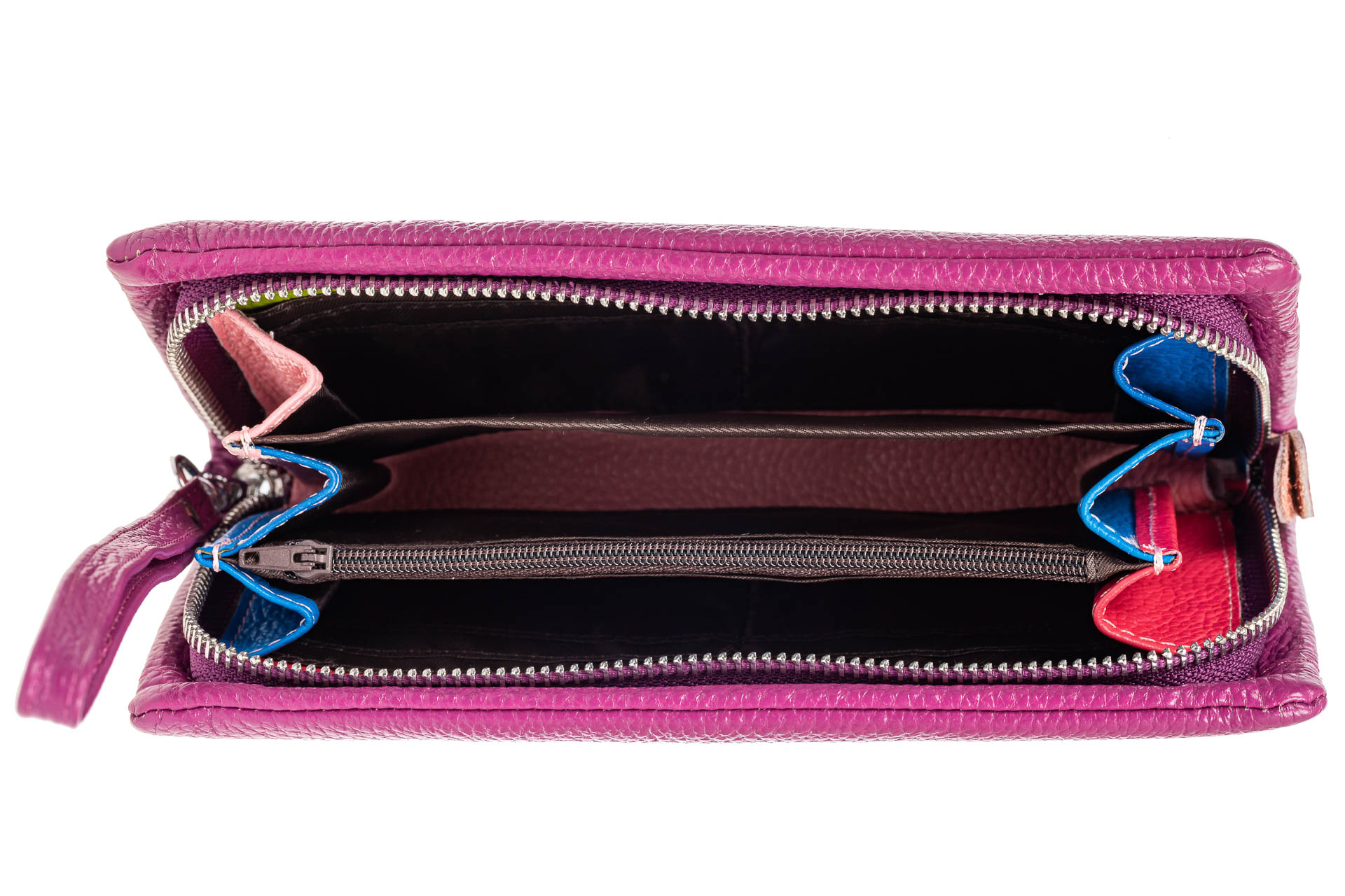 На фото 2 - Стильный кошелек-клатч женский, цвет фиолетовый