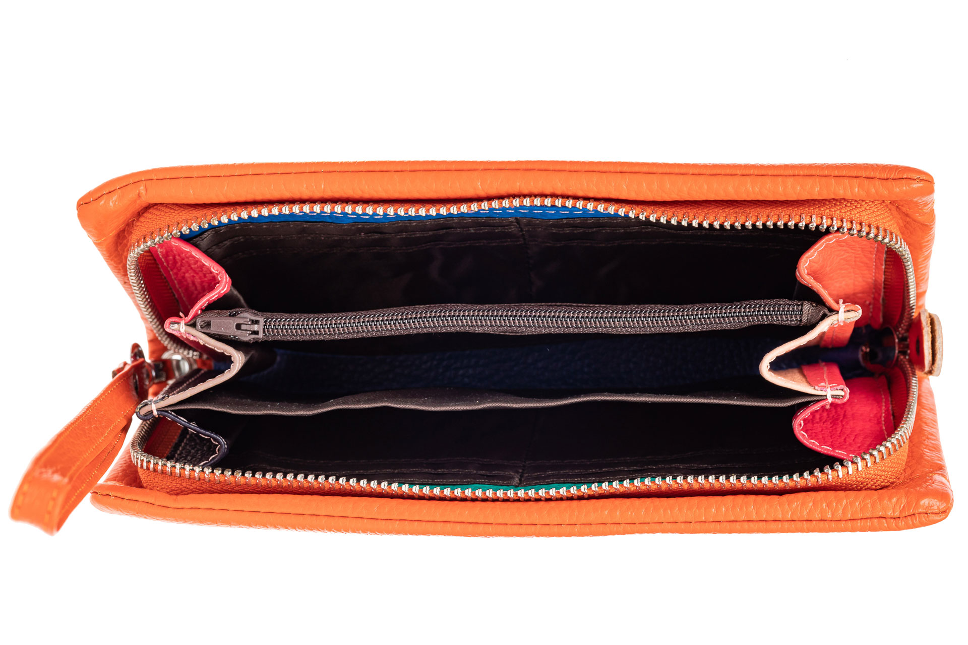 На фото 2 - Стильный кошелек-клатч женский, цвет оранжевый