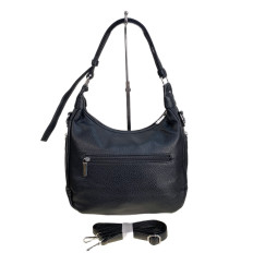 На фото 2 - Женская сумка из искусственной кожи и натуральной замши, цвет черный