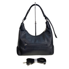 На фото 2 - Женская сумка из искусственной кожи и натуральной замши, цвет черный