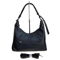 На фото 2 - Женская сумка из искусственной кожи и натуральной замши, цвет черный