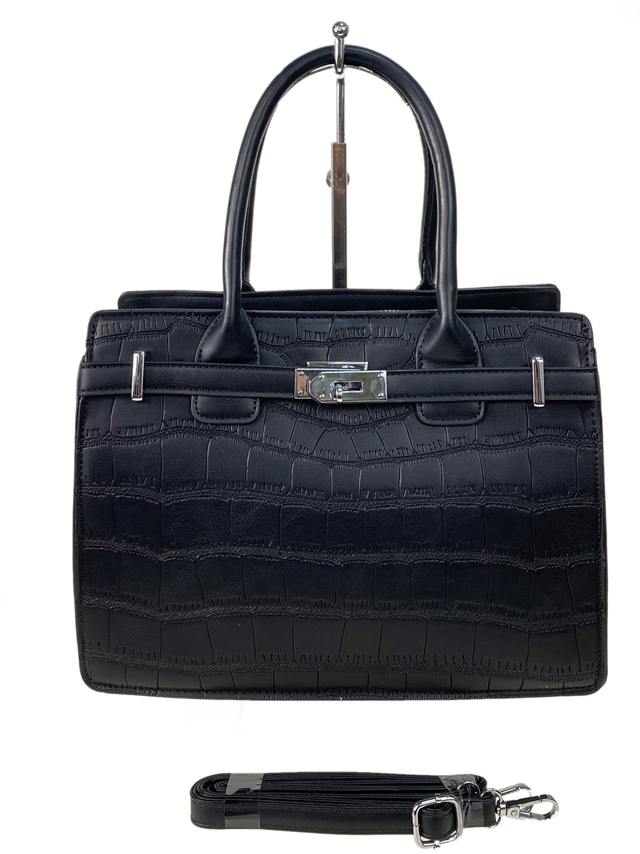 Женская сумка портфель из искусственной кожи, цвет черный